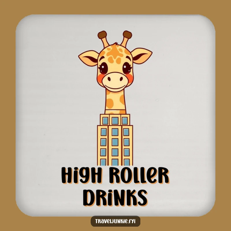 Funny Giraffe Coaster Set: Cheerful Character Drink Protectors for City Tables