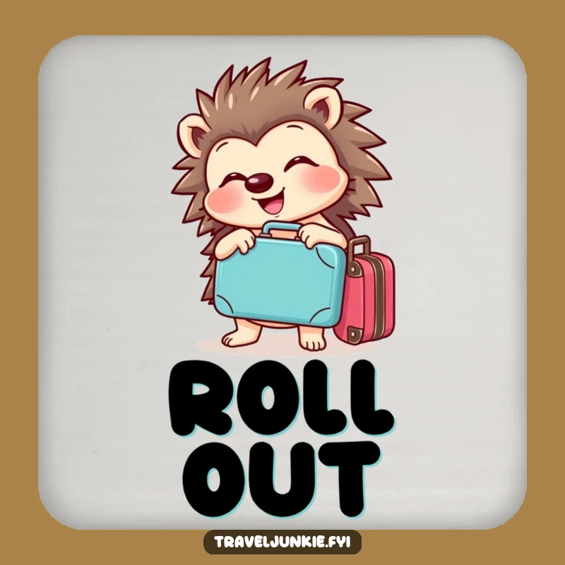 Funny Hedgehog Travel Coaster: Cheerful Suitcase Protector Gift