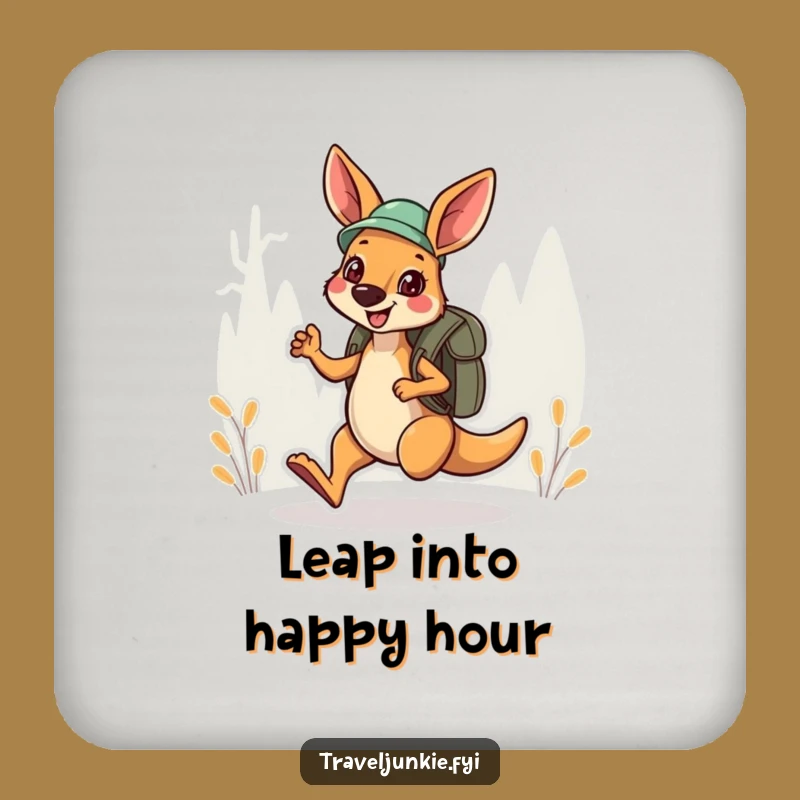Funny Kangaroo Explorer Coaster Set: Fun Protection for Your Table