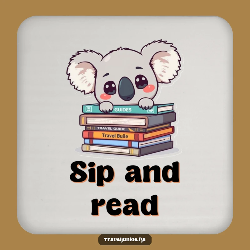 Funny Koala Travel Drink Coaster A Hilarious Gift For Book Lovers