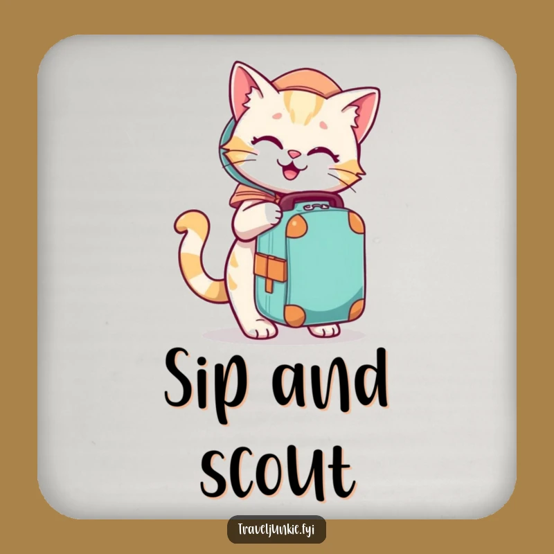 Funny Cat Coaster Set - Playful Character Drink Protection Gift