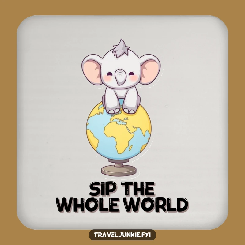 Funny Elephant Globe Coaster: Protect Surfaces with Global Charm