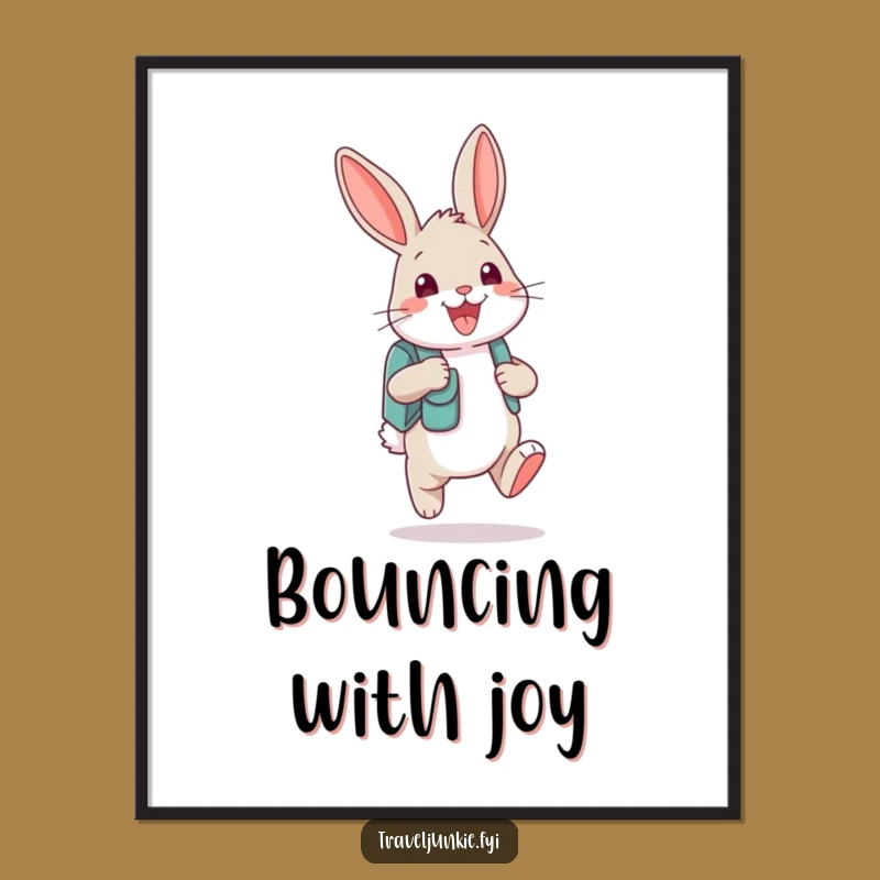 Funny Bunny Backpack Poster: Inspire Wanderlust with Whimsical Art!