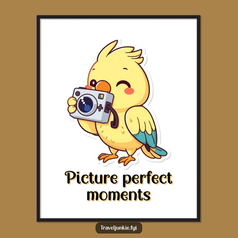 Funny Parrot Photo Poster: Cheerful Photographer's Quirky Wall Art, Gift