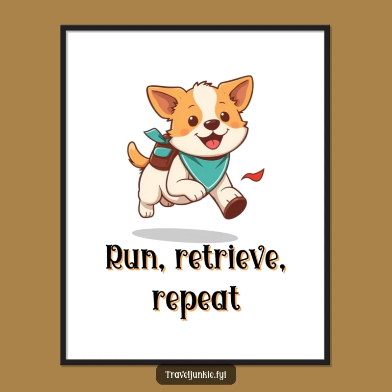 Funny Dog Runner Poster: Energetic Art, Perfect Humorous Gift for Walls