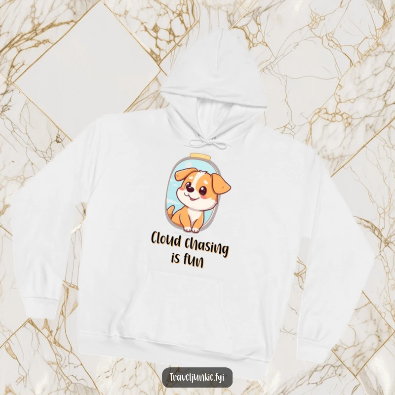 Funny Dog Pilot Hoodie: Cozy hoodie featuring a dog at an airplane window, perfect for travel and adventure, funny gift.