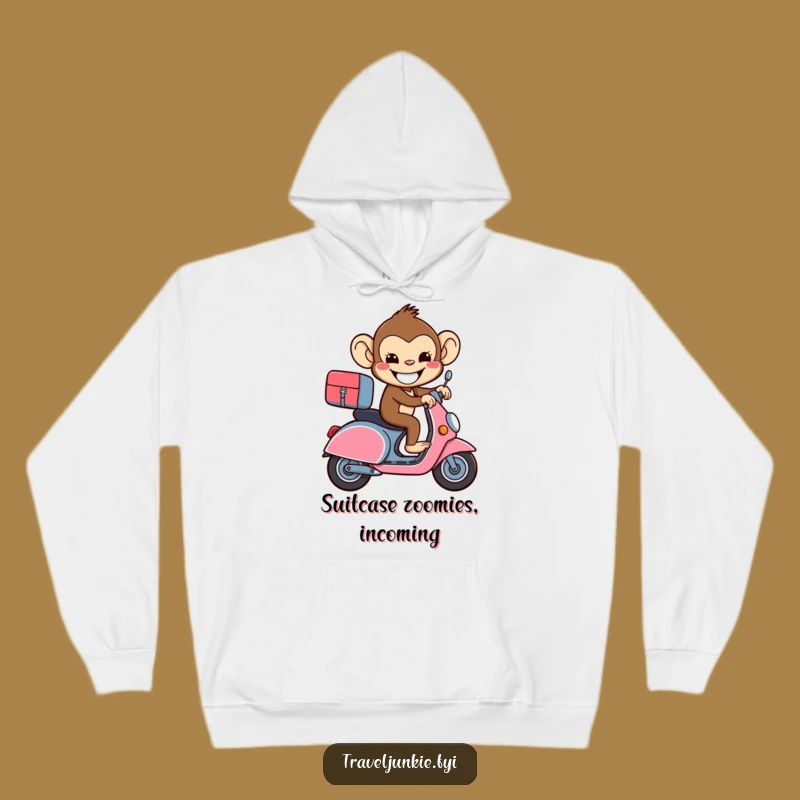 Cozy Funny Monkey Suitcase Hoodie - Warm & Hilarious Travel Gift