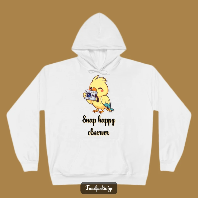 Cozy Funny Parrot Hoodie: Cheerful Photographer's Warm Comfort Gift