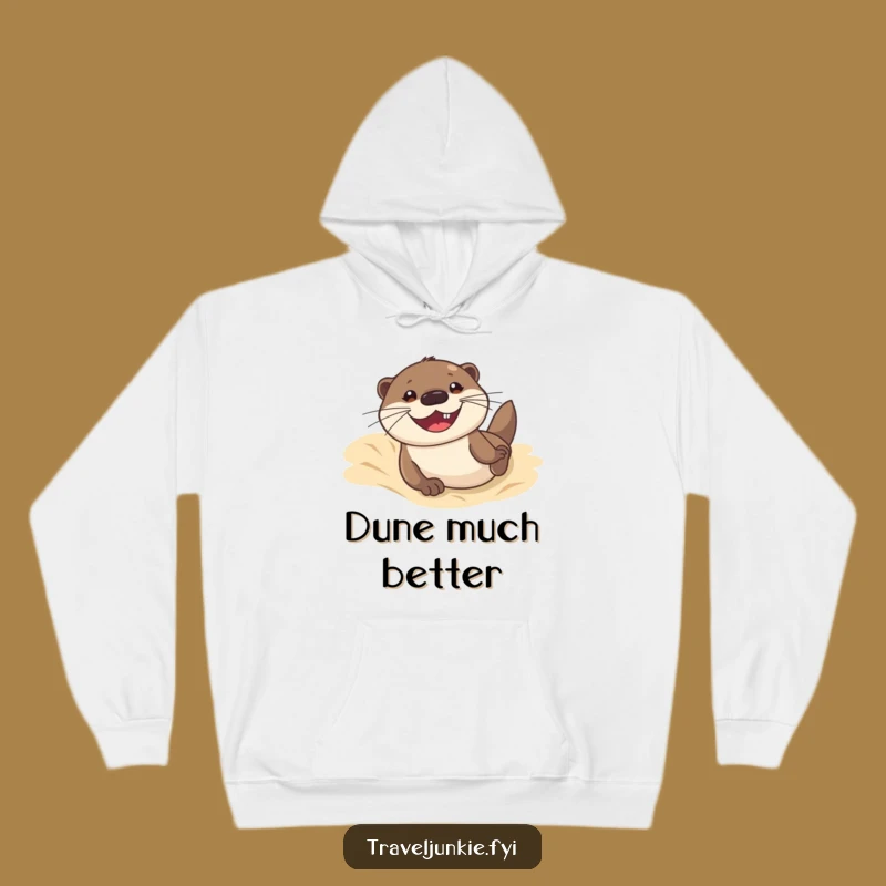 Funny Otter Dune Sliding Hoodie: Cozy Beach Vibes with Humorous Charm