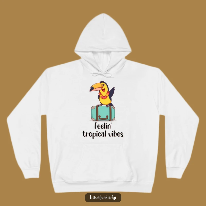 Funny Toucan Suitcase Hoodie: Cozy Tropical Traveler Sweatshirt Gift!