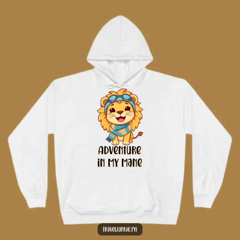 Funny Lion Travel Hoodie: Stay Cozy and Adventurous with This Happy King Design