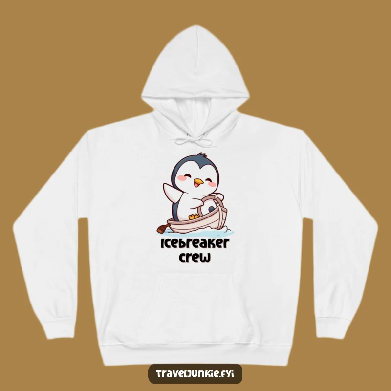 Funny Penguin Boat Hoodie - Cozy Comical Character Adventure Sweatshirt Gift
