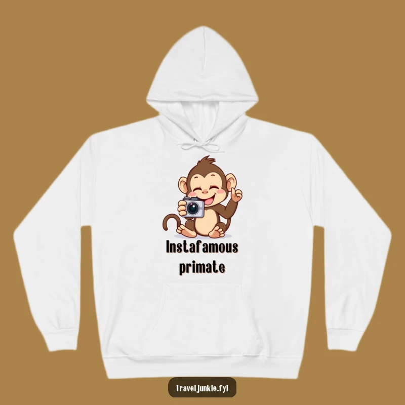 Funny Monkey Selfie Hoodie: Cozy and cool featuring a giggling primate, perfect funny gift