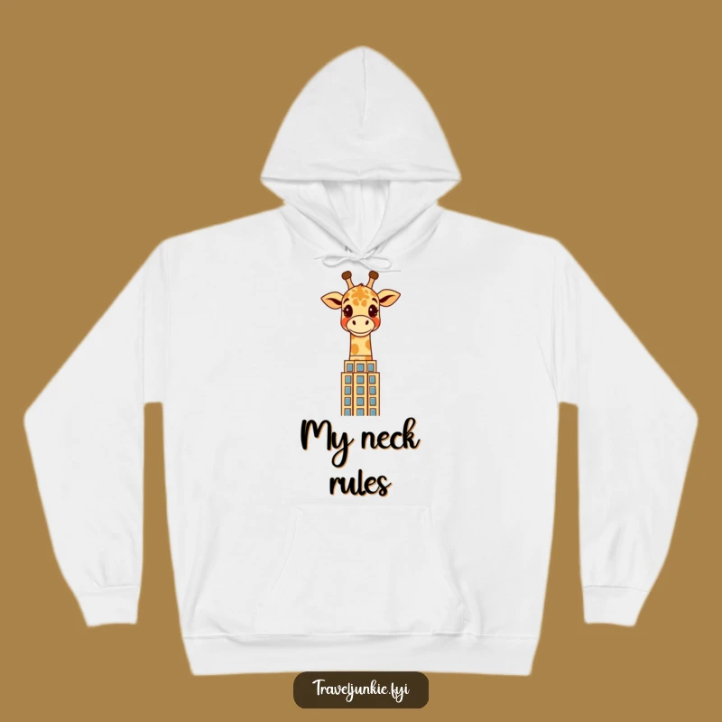 Funny Giraffe Skyscraper Hoodie: Cozy and Cheerful Character Sweatshirt for Urban Comfort