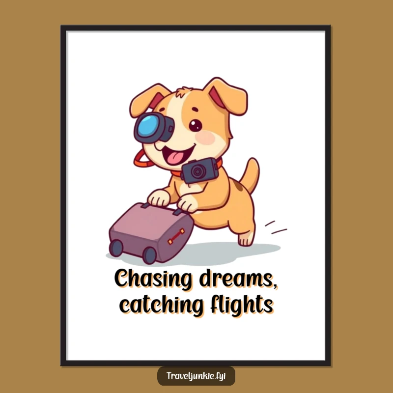Funny Free Printable Wall Art: Dog's Hilarious Suitcase Chase Decor