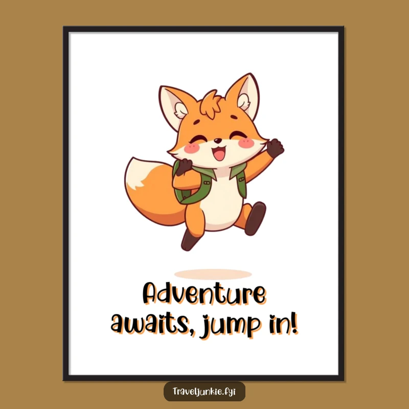 Free Printable Fox Art: Triumphant Jump, Downloadable Wall Decor