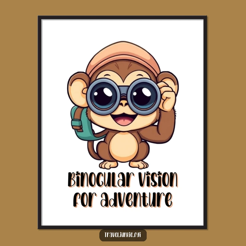 Free Printable Monkey Traveler Wall Art: Funny Curious Explorer Downloadable Decor!