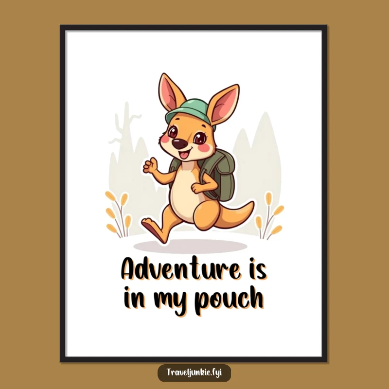 Funny Free Printable Kangaroo Explorer Wall Art Downloadable Decor