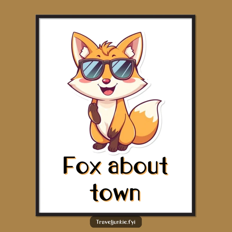 Funny Free Printable Wall Art: Cool Fox Attitude, Quirky Downloadable Decor