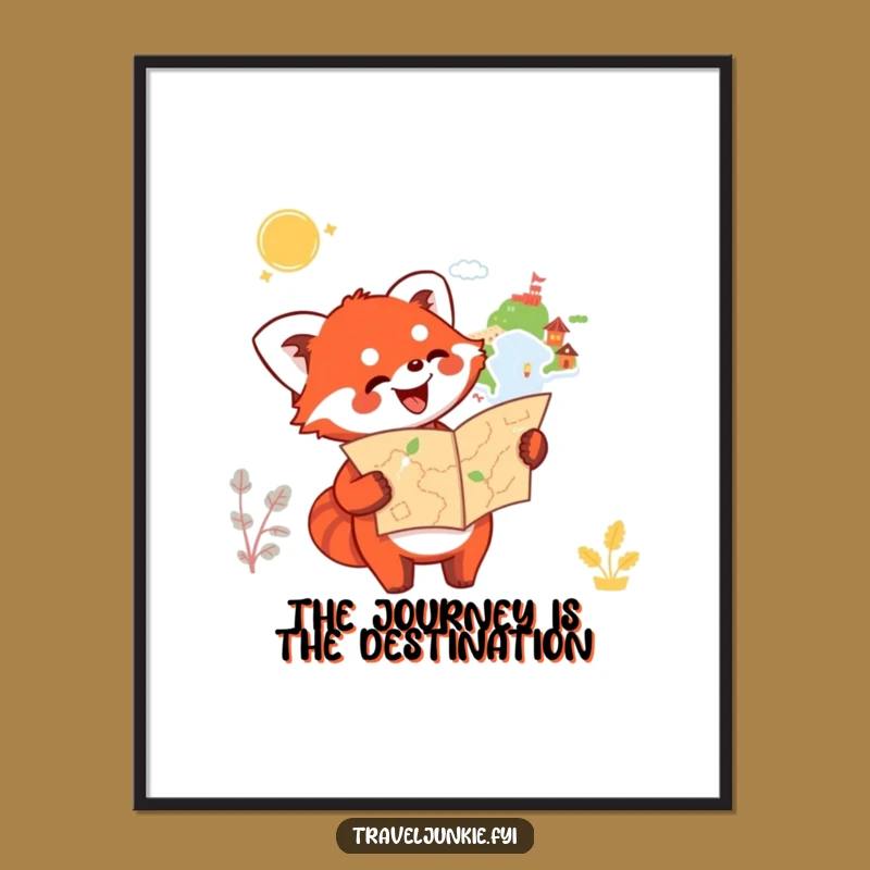 Funny Free Printable Wall Art: Red Panda's Enthusiastic Exploration