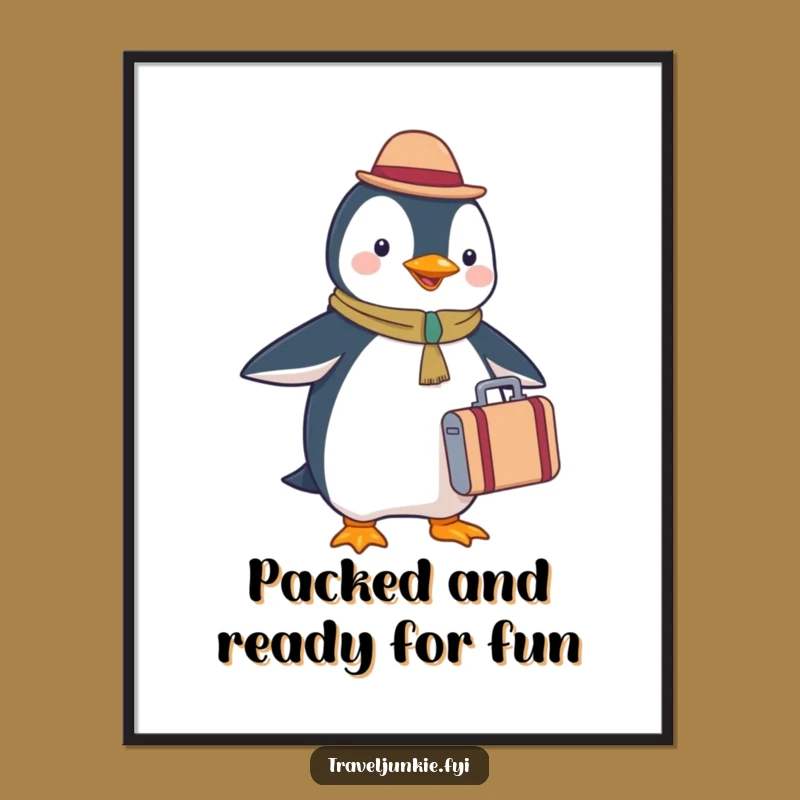 Funny Free Printable Penguin Wall Art: Charming Downloadable Travel Decor