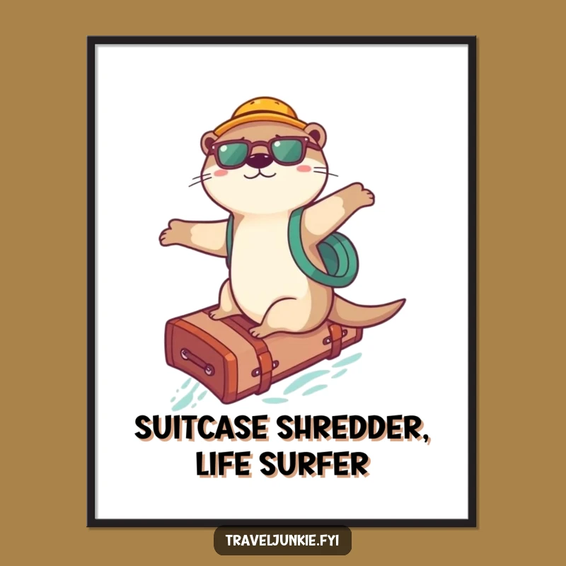 Free Printable Otter Surfer Wall Art: Playful Adventure Downloadable Decor!