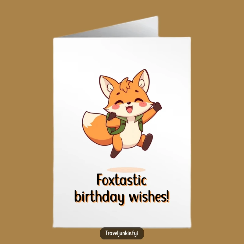 Free Printable Fox Birthday Card: Jumping for Joy, Downloadable & DIY