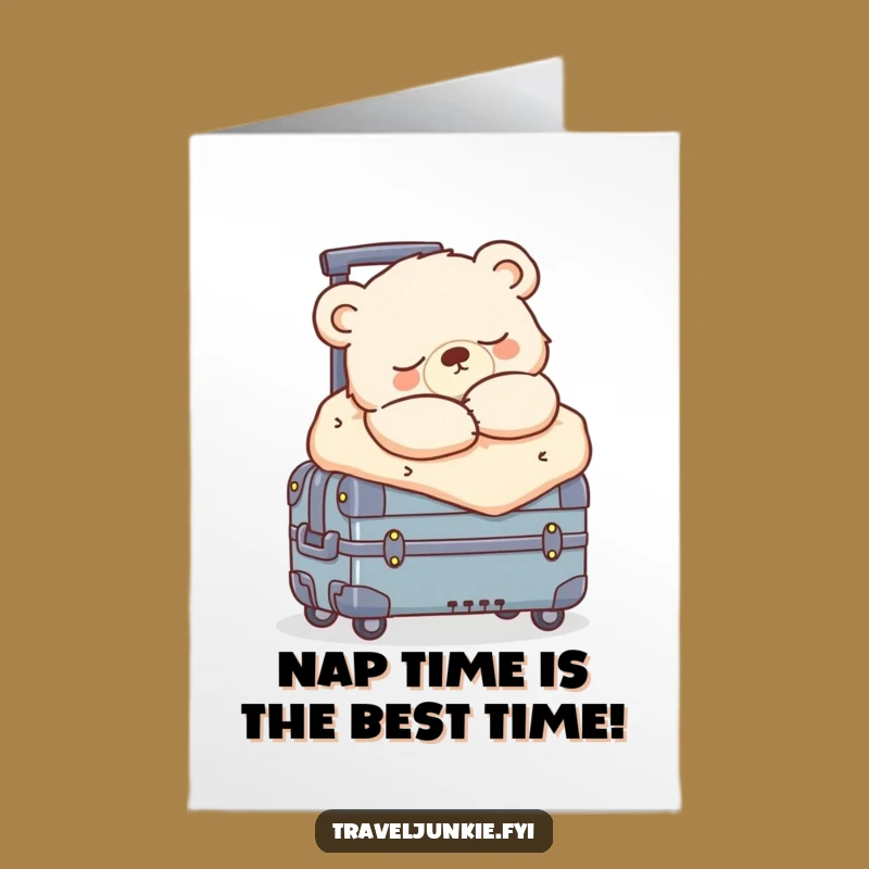 Free Printable Bear Birthday Card: Sleepy Cub Travel Gift