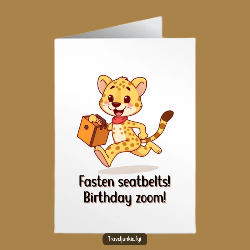 Free Printable Cheetah Birthday Card: Speedy Celebration Downloadable Gift