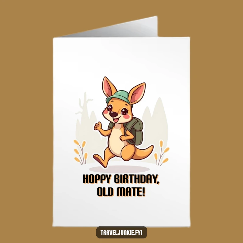 Free Printable Kangaroo Birthday Card Funny Downloadable Gift for Kids