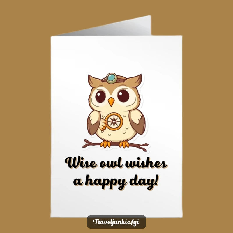 Free Printable Owl Compass Birthday Card - Funny Downloadable Gift for Him or Her