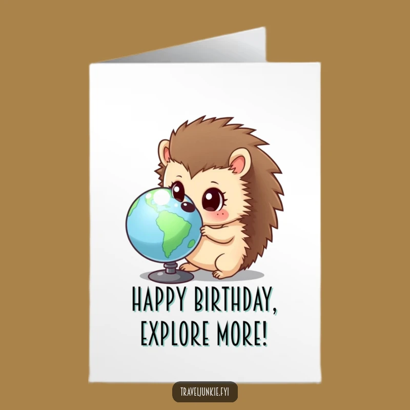 Funny Free Printable Birthday Card: Hedgehog World Explorer, Hilarious Downloadable