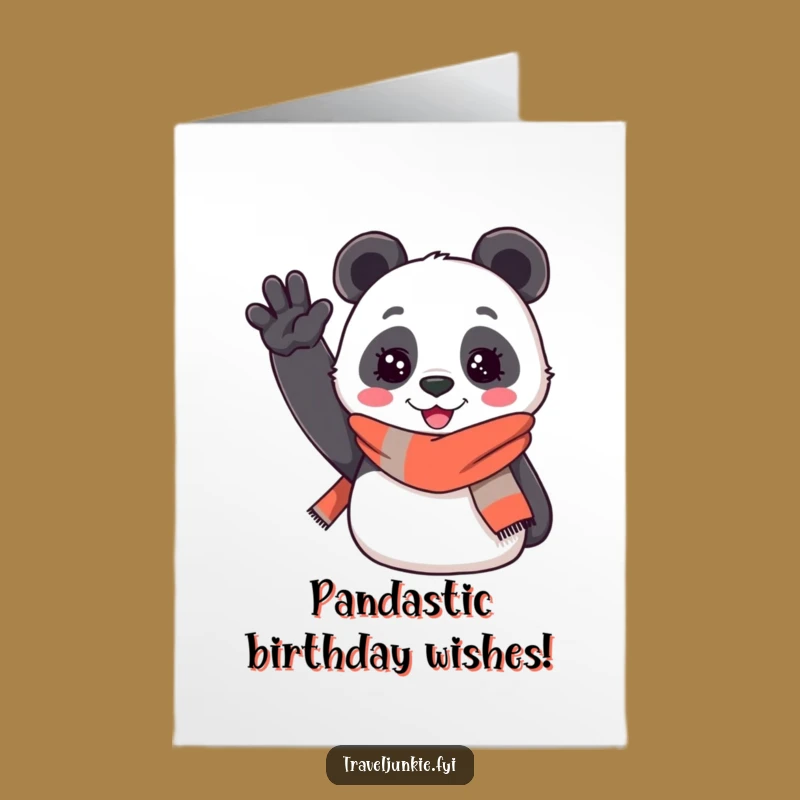 Free Printable Birthday Card: Panda's Friendly Hello Funny Downloadable Gift