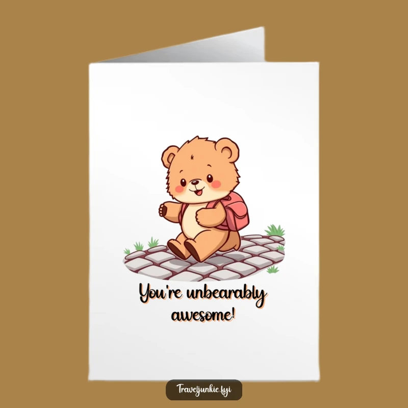 Free Printable Congrats Card: Bear Cub's Journey - Humorous Downloadable