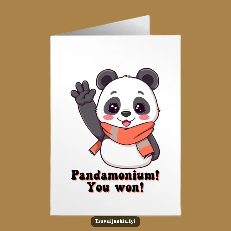 Free Printable Congrats Card: Panda's Happy Welcome Funny Downloadable Gift