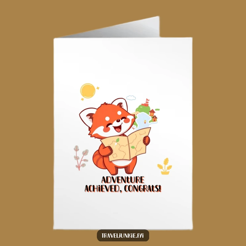 Free Printable Congrats Card: Red Panda's Map to Success