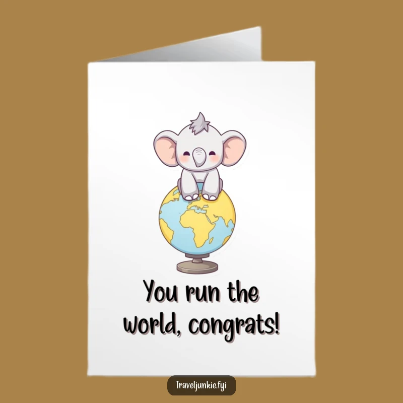 Free Printable Elephant Congrats Card: Balancing Success Worldwide