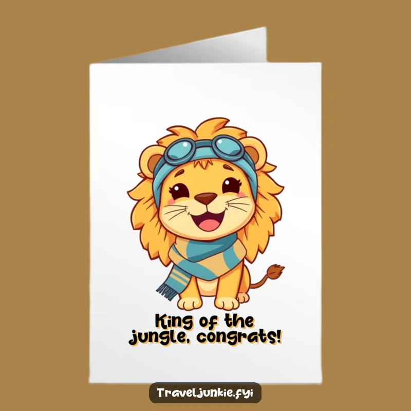 Free Printable Lion Congrats Card: Roaring Travel Success, Downloadable & DIY