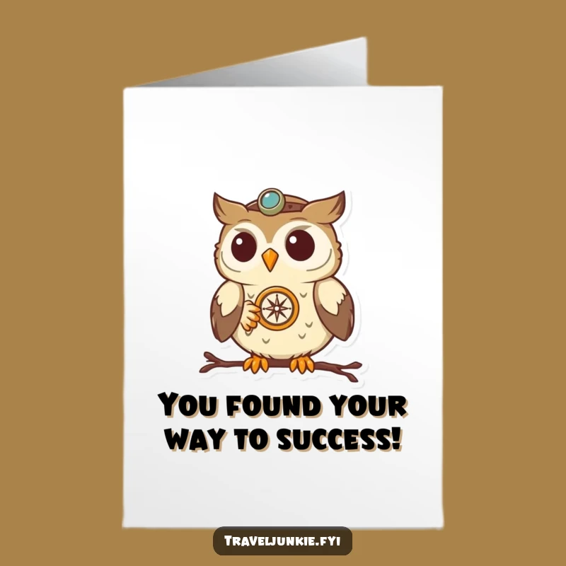 Free Printable Owl Compass Card - Funny Congratulations Downloadable Gift for Any Occasion