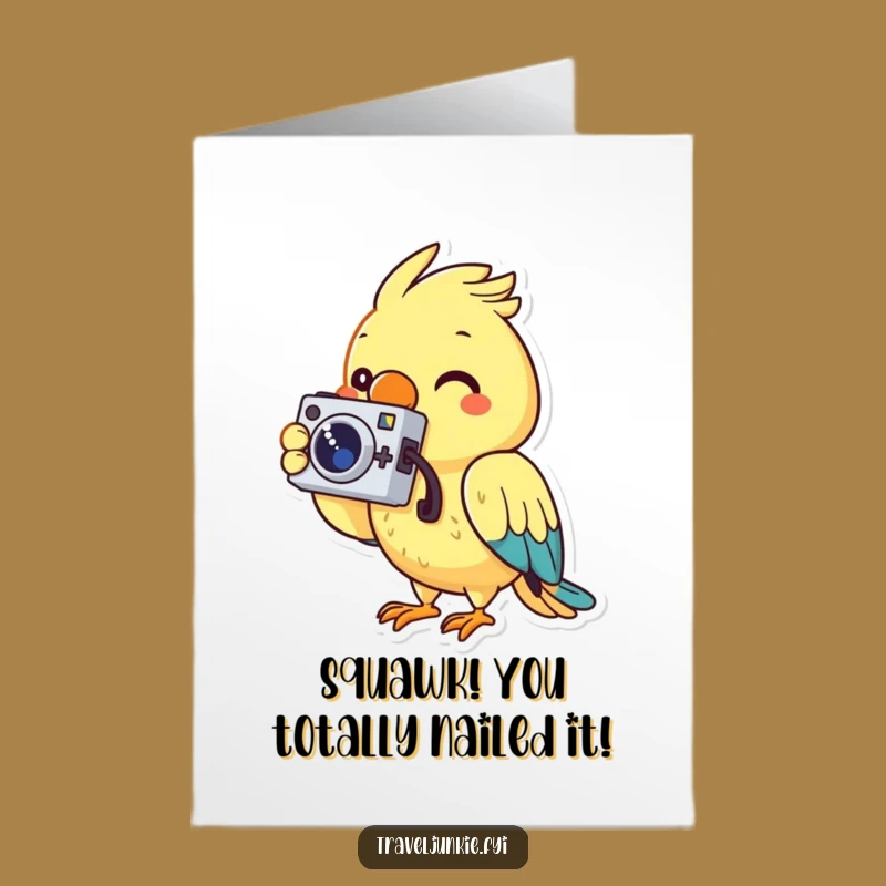 Free Printable Parrot Congratulations Card: Funny Snapshot Downloadable Gift
