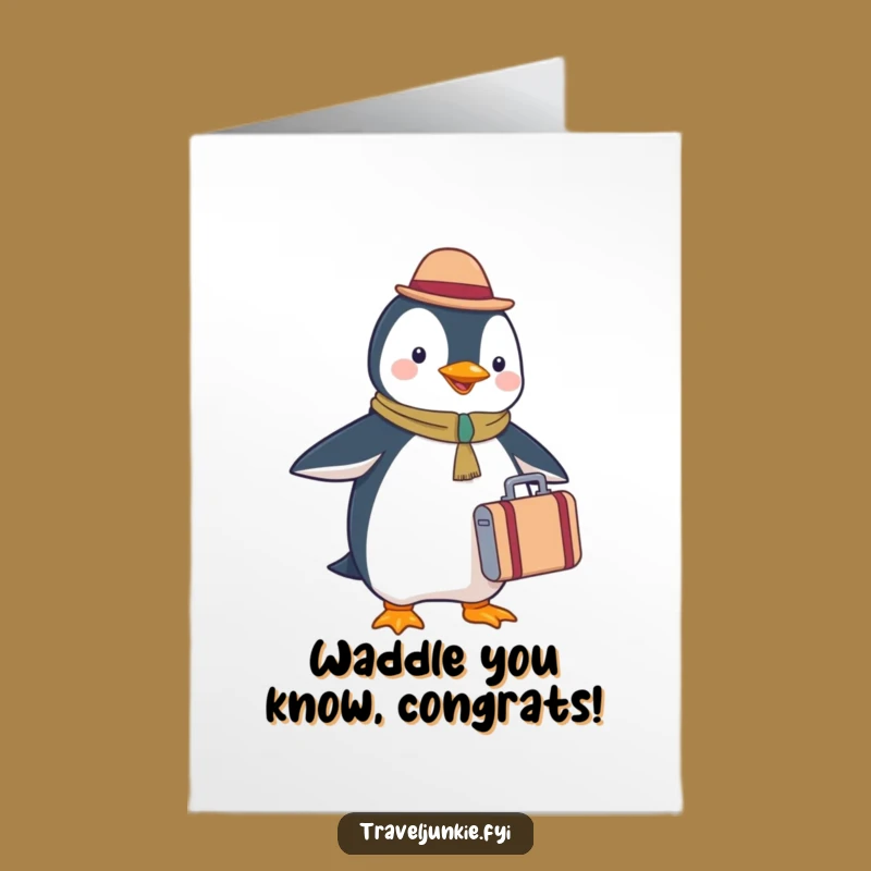 Free Printable Penguin Congrats Card: Journey Downloadable Achievement Gift