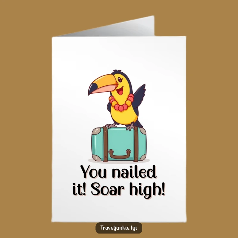 Free Printable Toucan Card: Funny Lei Bird for Congratulations Gift