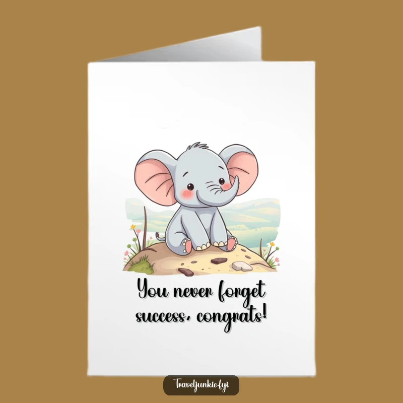 Free Printable Elephant Congrats Card: Scenic View, Downloadable & Print-at-Home