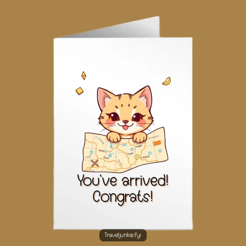 Free Printable Congrats Card: Cat's Journey to Success!