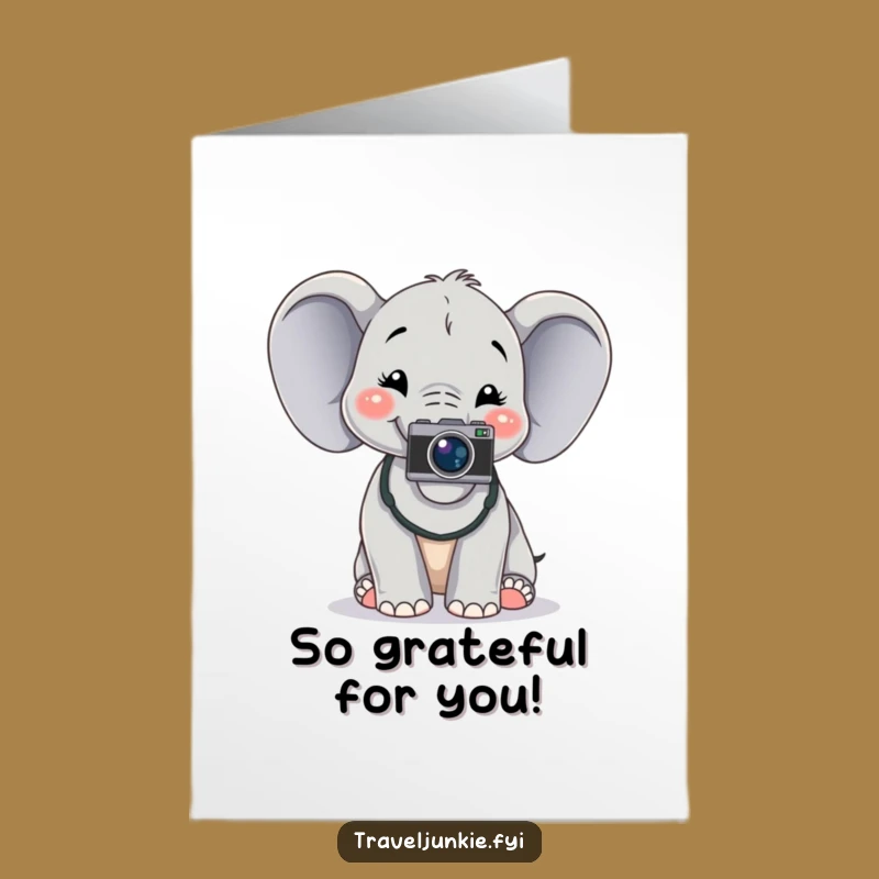 Free Printable Elephant Thank You Card: Posed Gratitude Humor