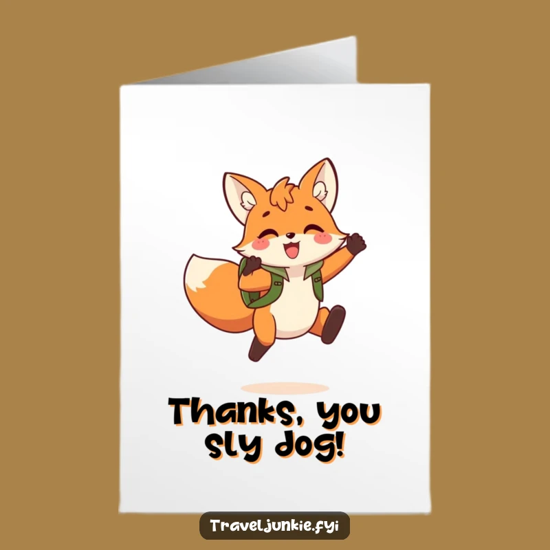 Free Printable Fox Thank You Card: Jumping for Joy, Downloadable & DIY