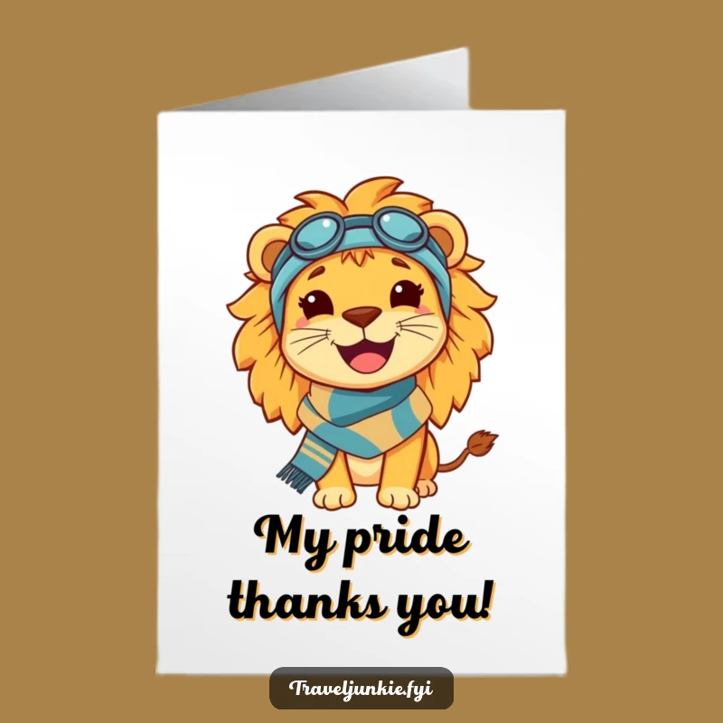 Free Printable Lion Thank You Card: Roaring Travel Gratitude, Downloadable & DIY