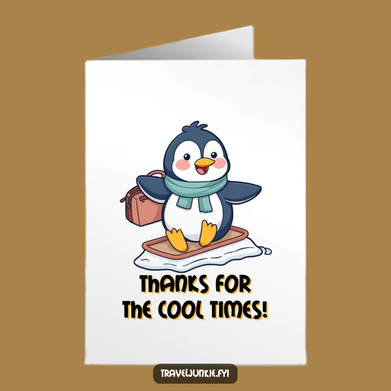 Free Printable Penguin Thank You Card: Hilarious Travel Slide, Easy Download