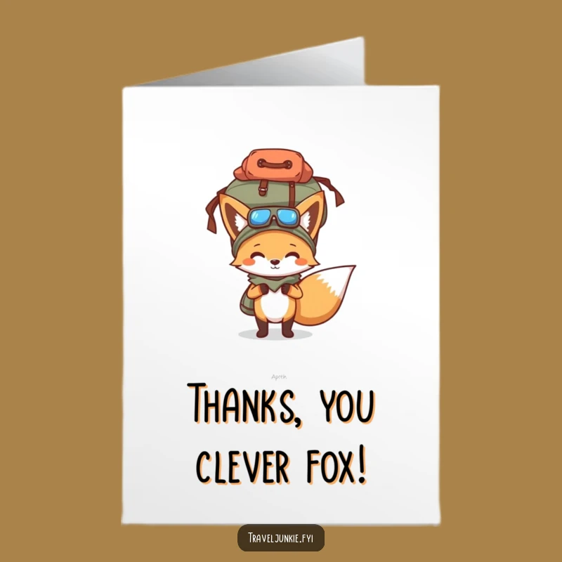 Free Printable Thank You Card: Amusing Fox Luggage, Perfect Print at Home Gift