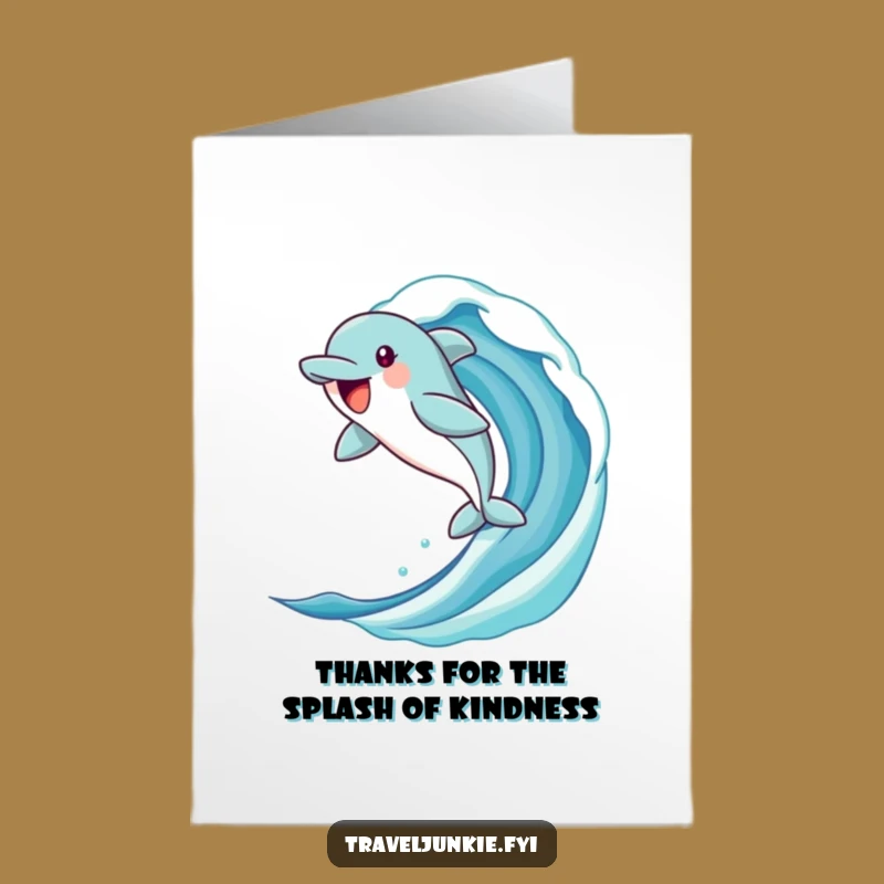 Free Printable Thank You Card: Dolphin's Grateful Ocean Leap